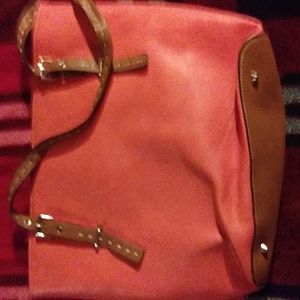 All leather Peach bag matches the change purse everyone is like